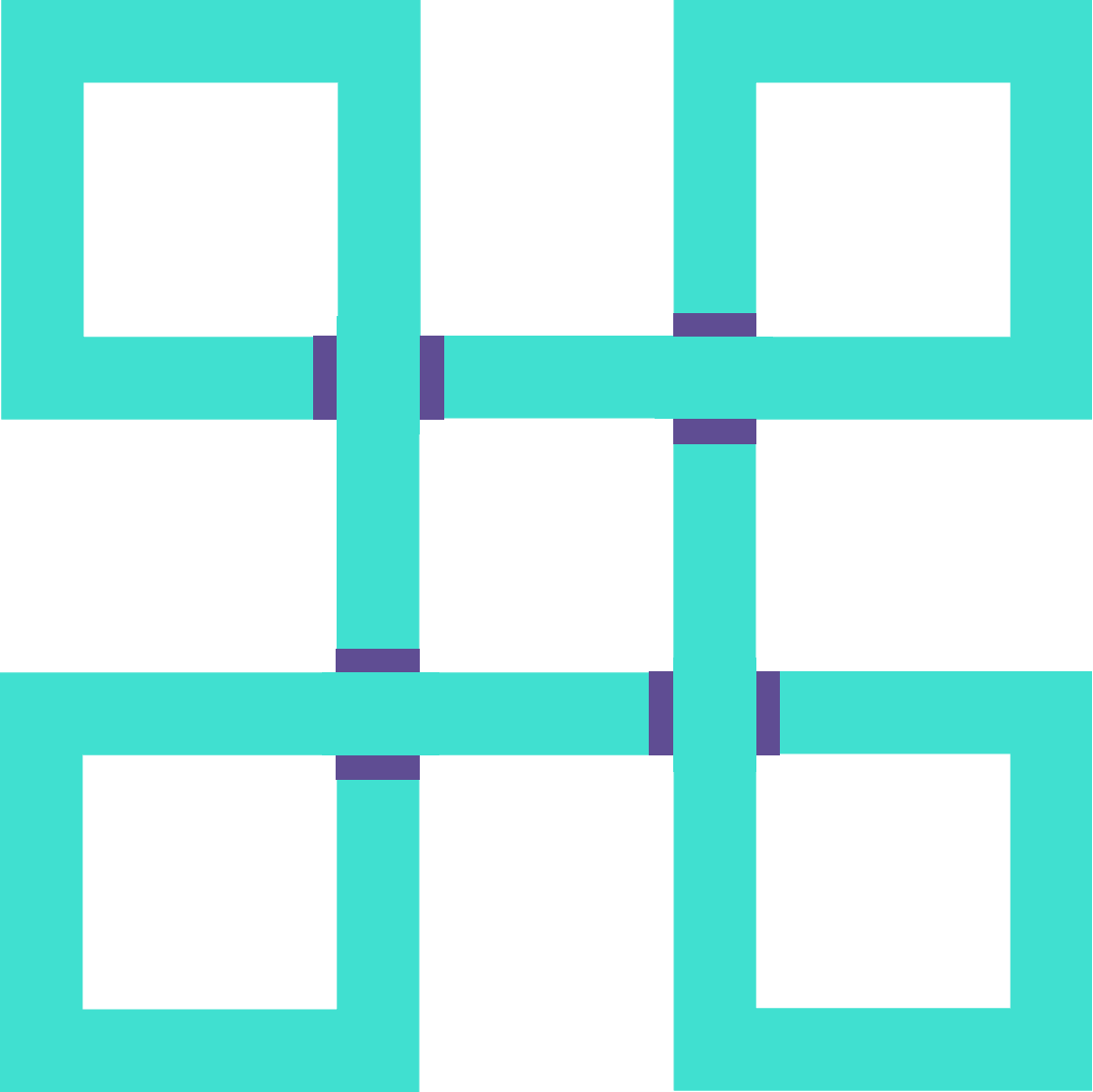 Hadean company logo, a turquoise Celtic knot